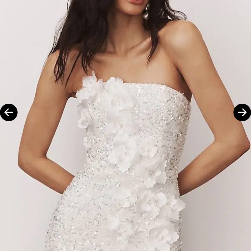 Helsi Liliana Sequin Floral Appliqué Strapless Cocktail Dress - Picture 2 of 8